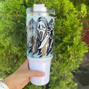 Handmade Ghost Face Tumbler Brand New 40 oz double wall stainless tumbler for tr